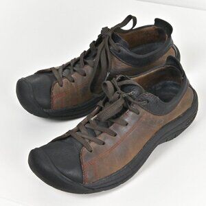 Keen Barika Leather Lace Up Hiking Trail Casual Brown Oxford Sneakers US6 UK3.5